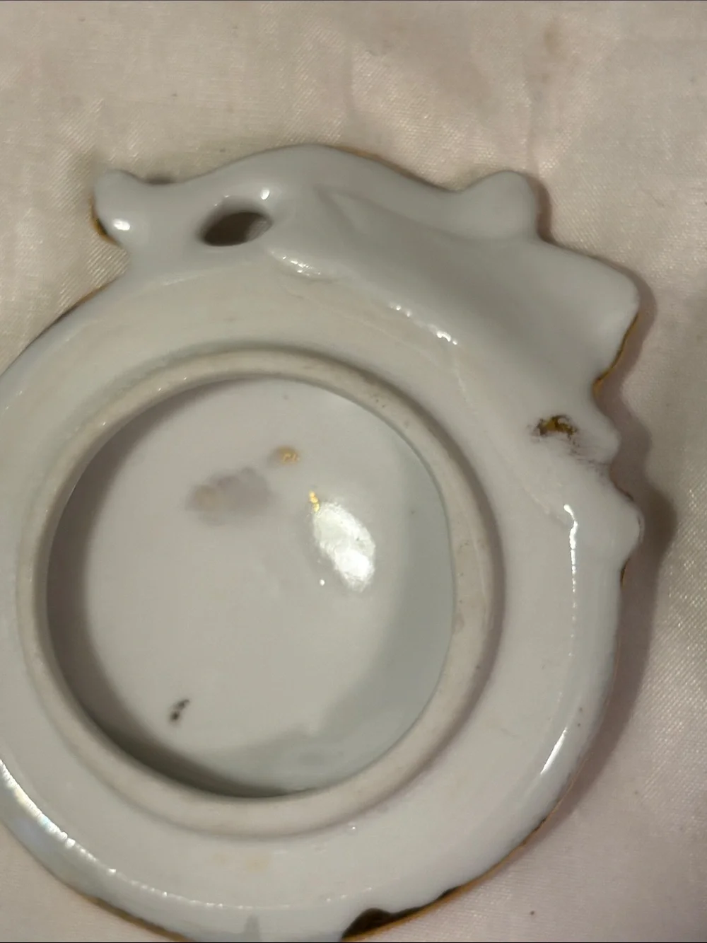 Porcelain Trinket Box with Hand-Painted Blue Floral and Gold Scrolls